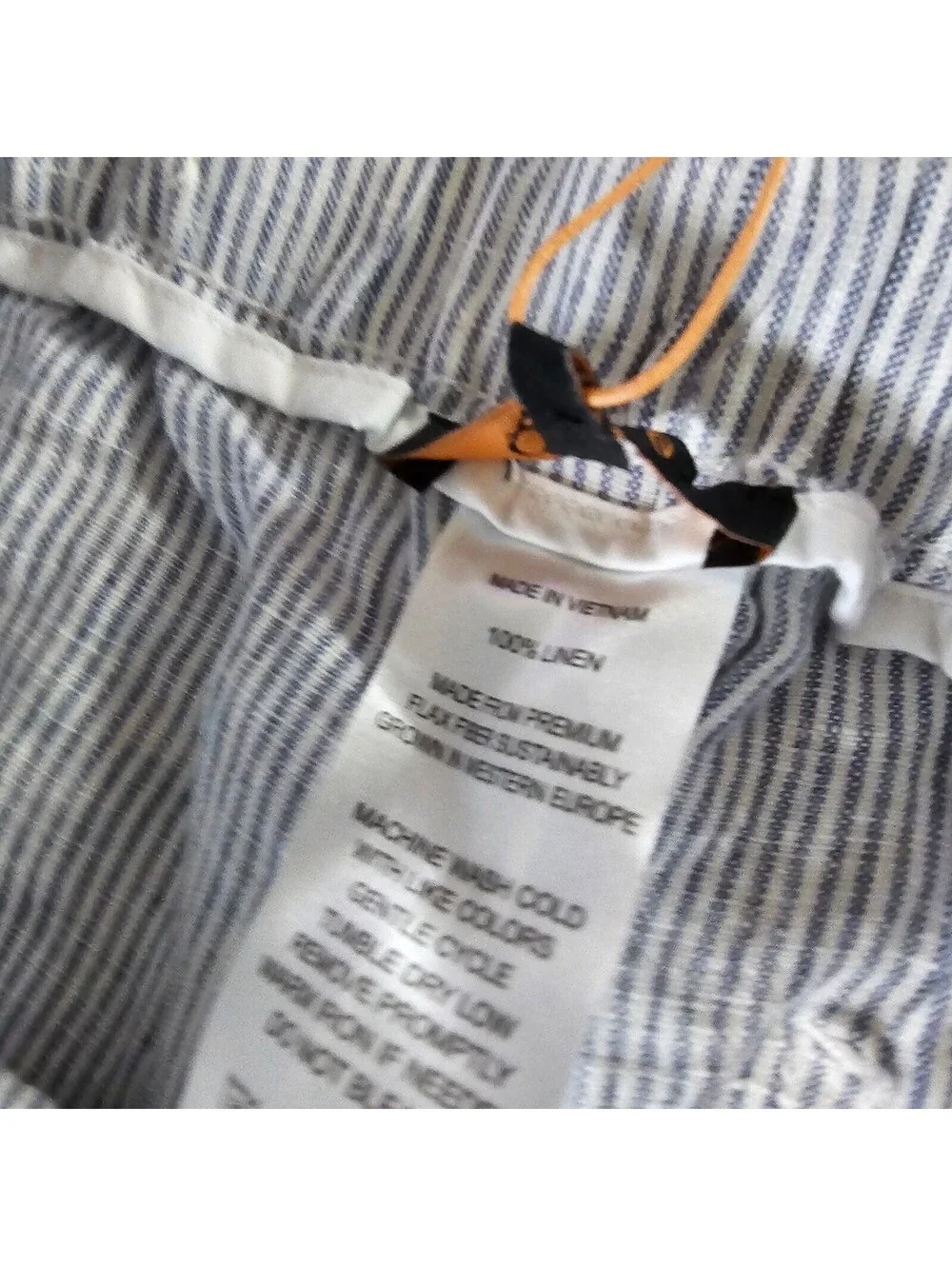 Quince Women's Striped 100% Linen Casual Pants Medium NEW